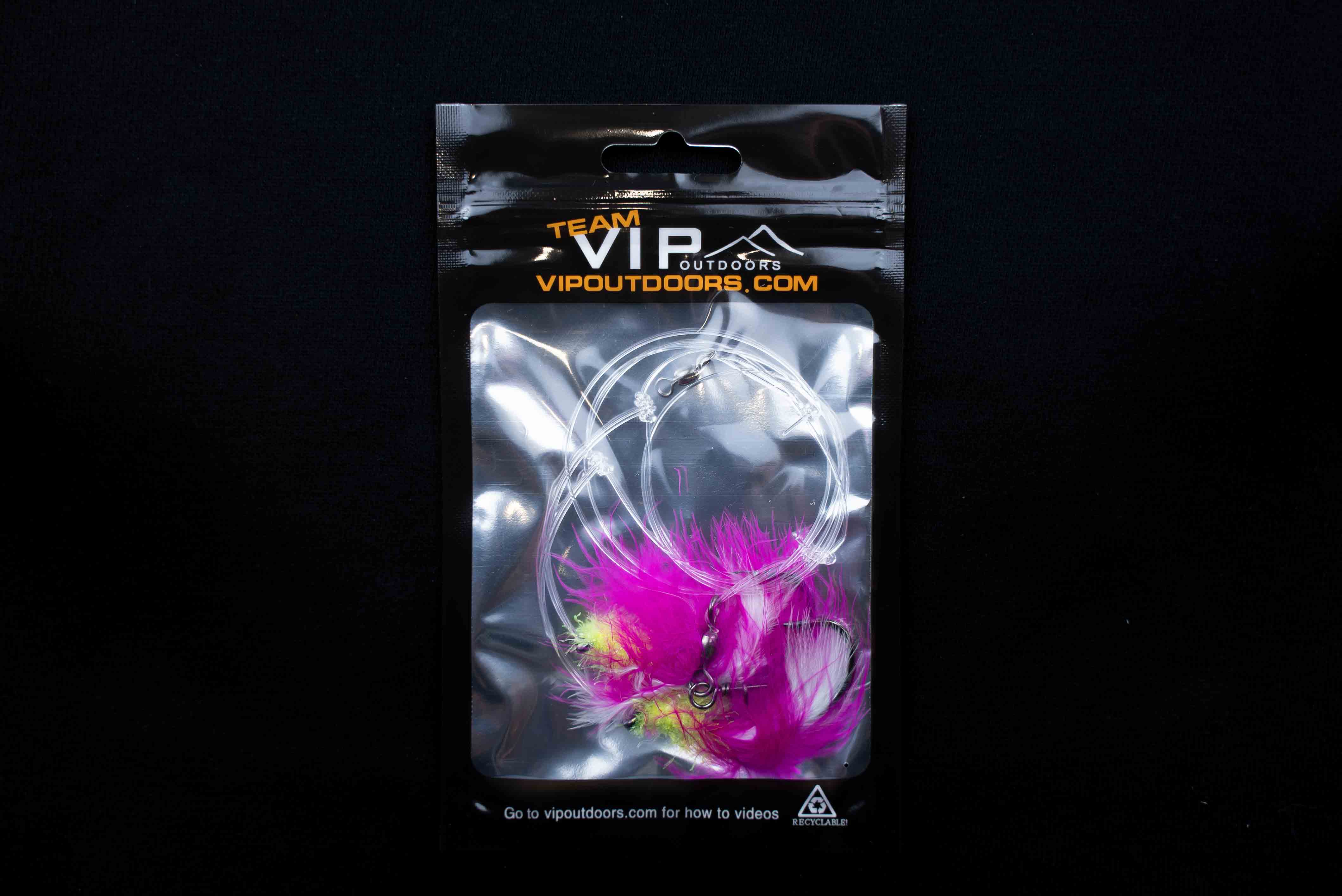 VIP Double Hook Shrimp Flies "Yellow Collar w/ Pink/White" (60lb)