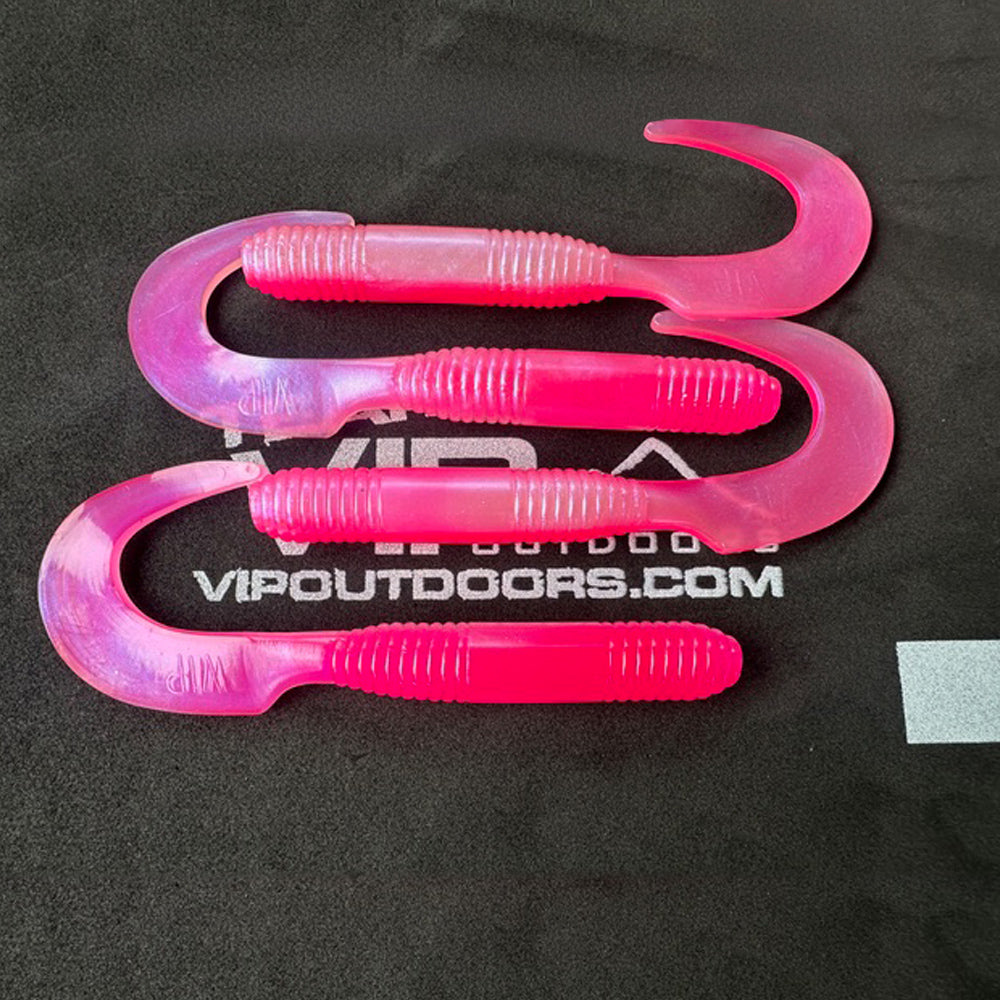 6" "Pink Pearl" Curly Tail - (Single Bait)