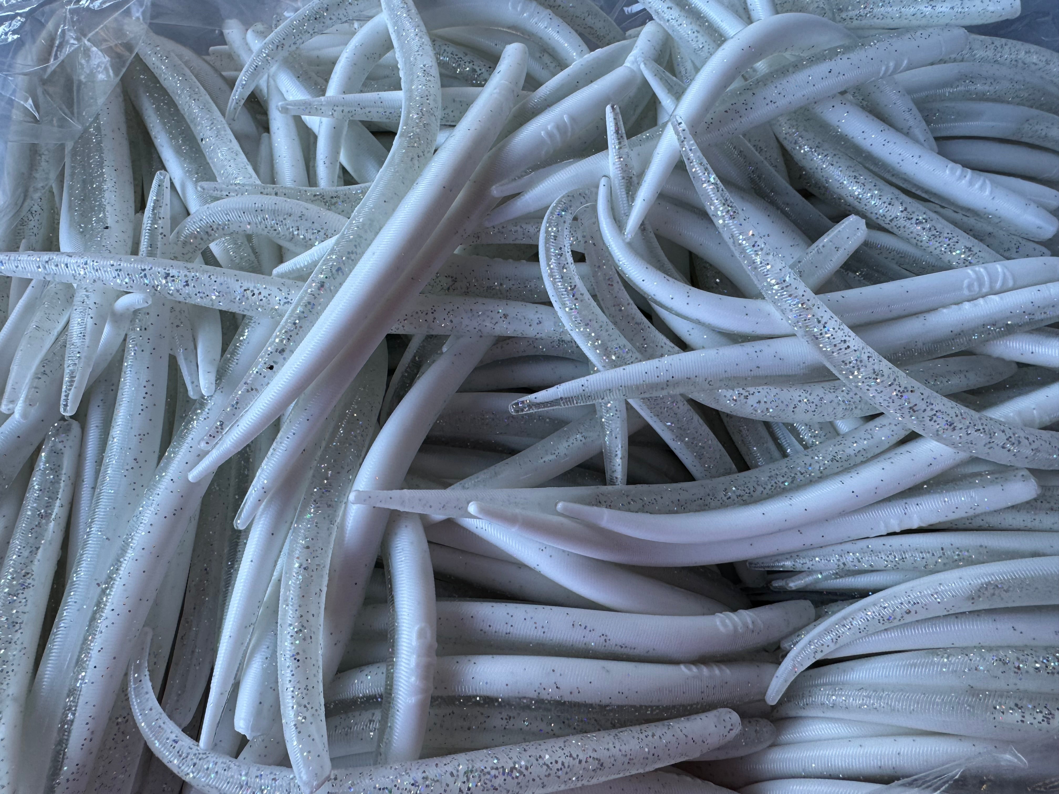 6" White/Silver Eel (Single Bait)