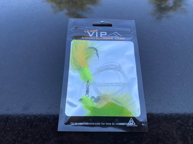 VIP Double Hook Shrimp Flies "Yellow/Green" (60lb)