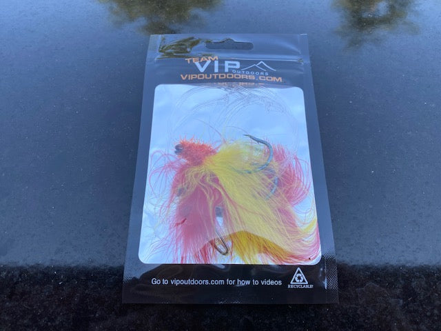 VIP Double Hook Shrimp Flies "Yellow/Red" (60lb)