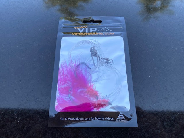 VIP Double Hook Shrimp Flies "Pink/White" (60lb)
