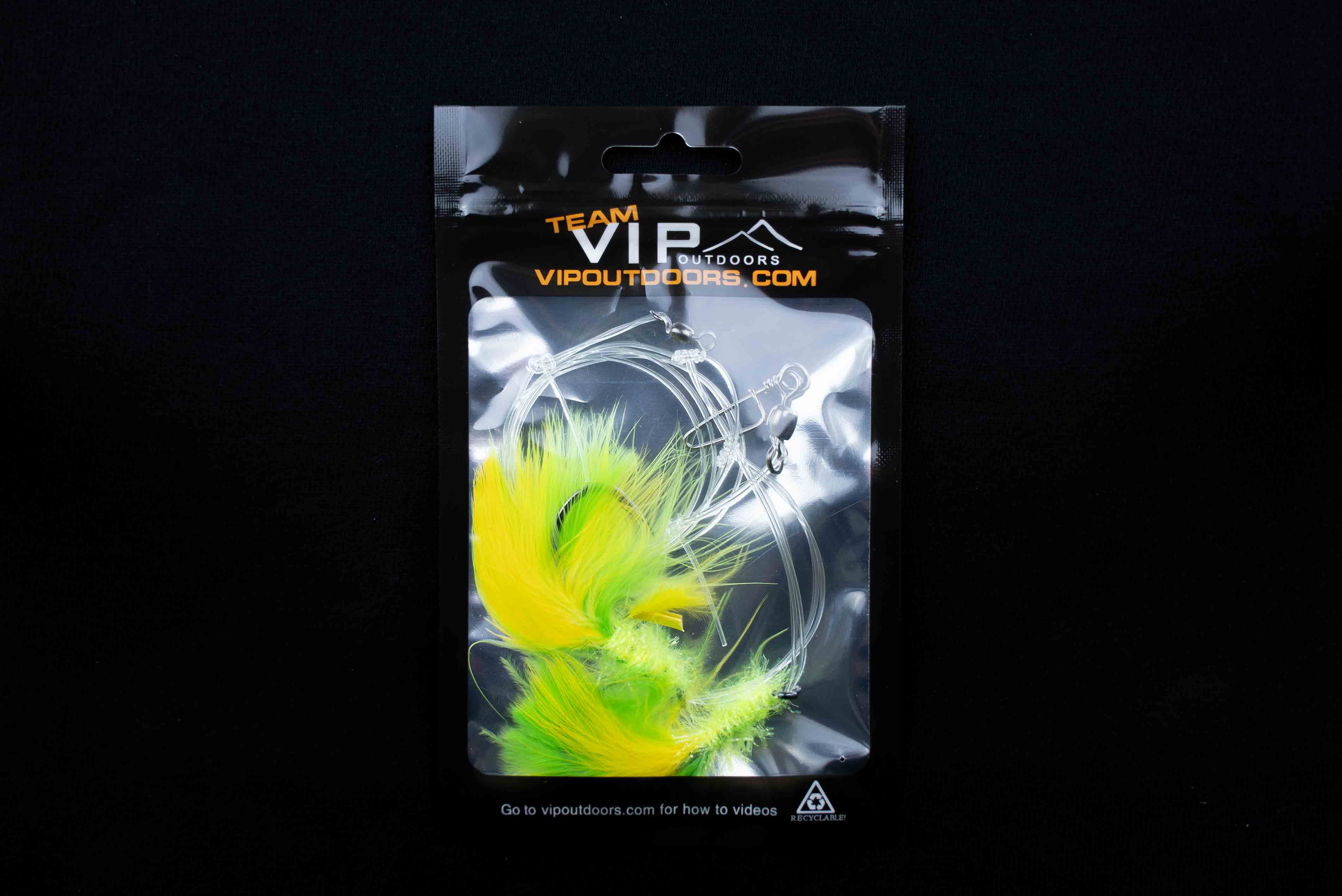 VIP Double Hook Shrimp Flies "Yellow/Green" (60lb)