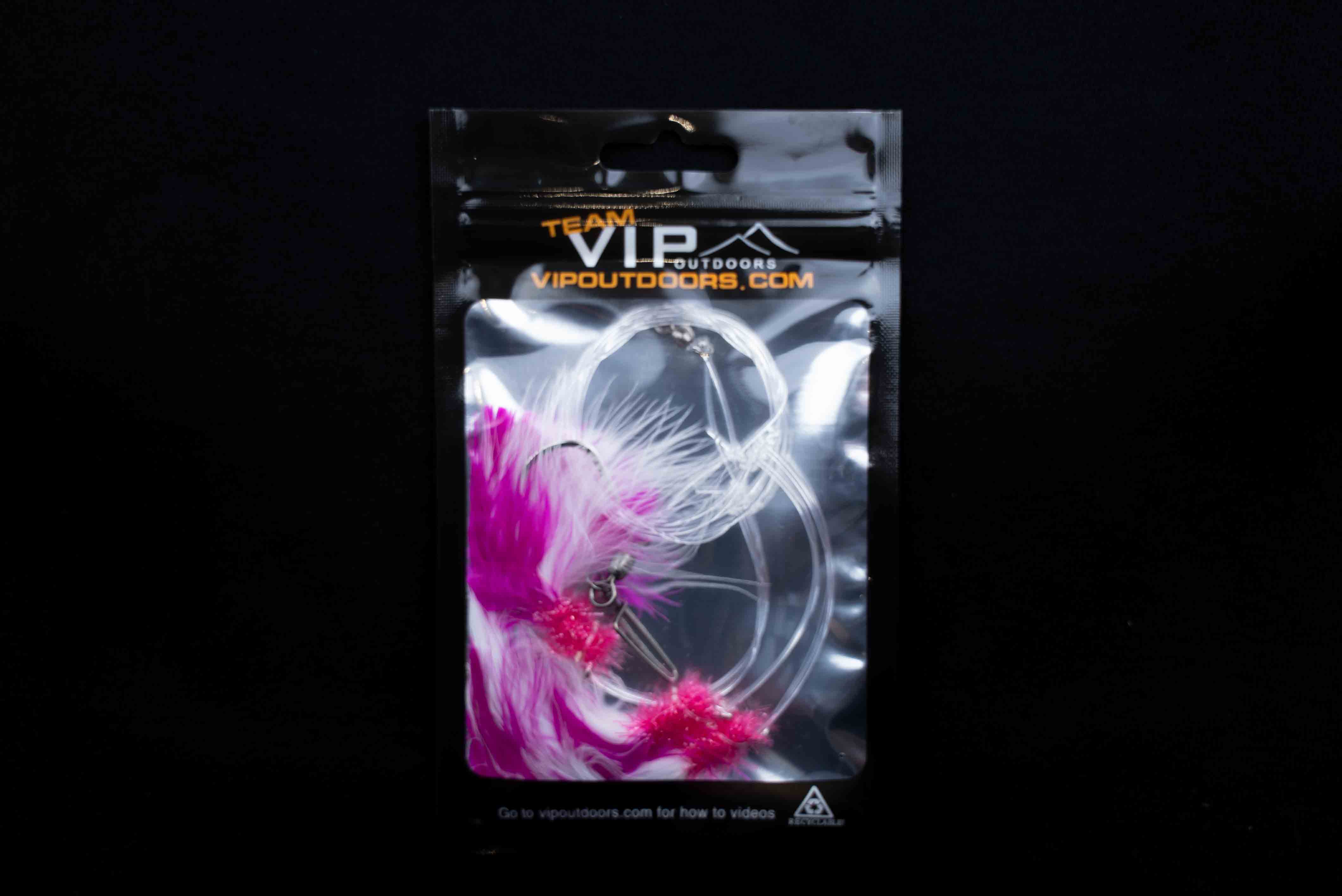 VIP Triple Hook Shrimp Flies "Pink/White" (80lb)