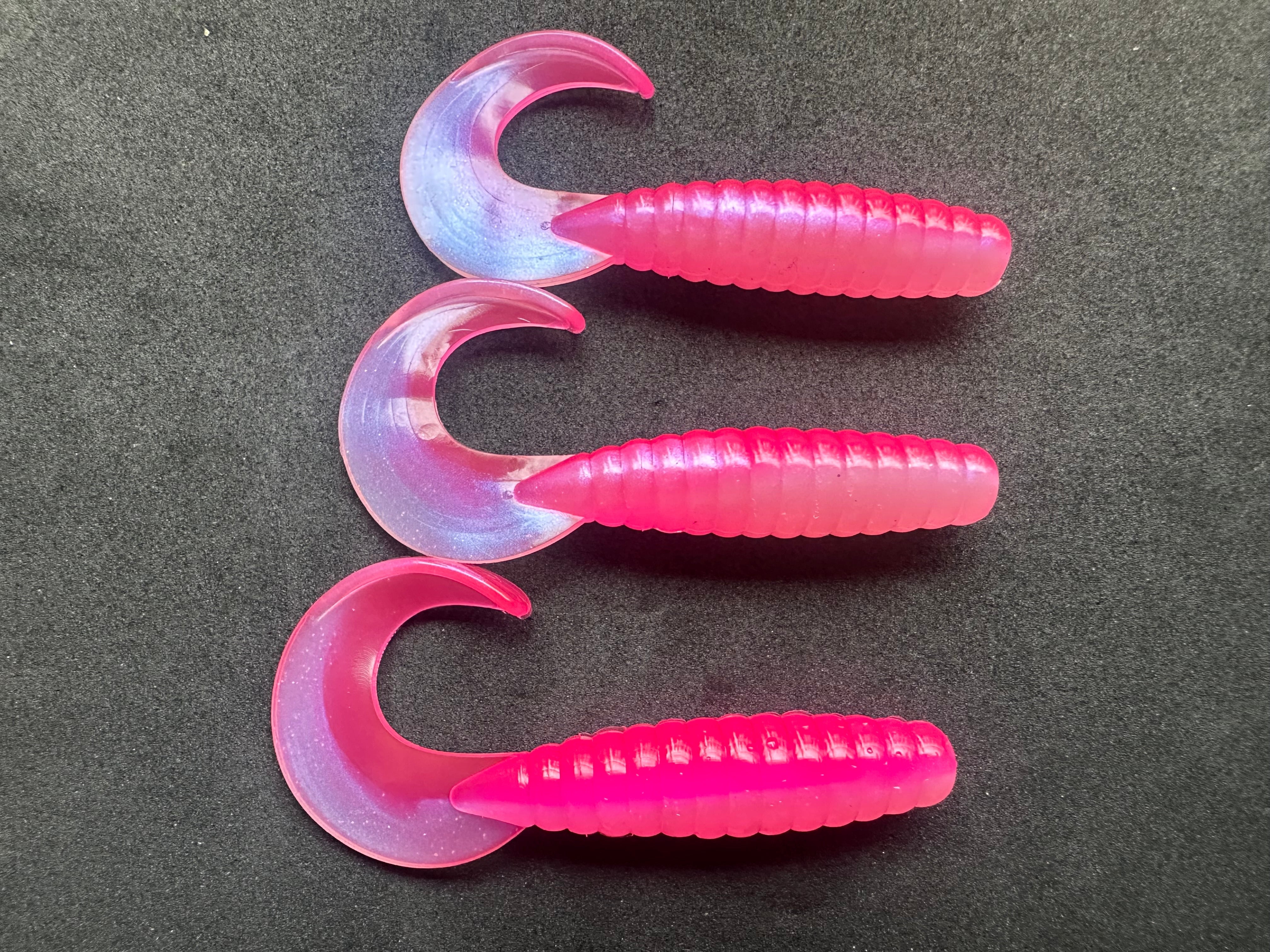 4" "Pink/Pearl" Curly Tail (12 Pack)