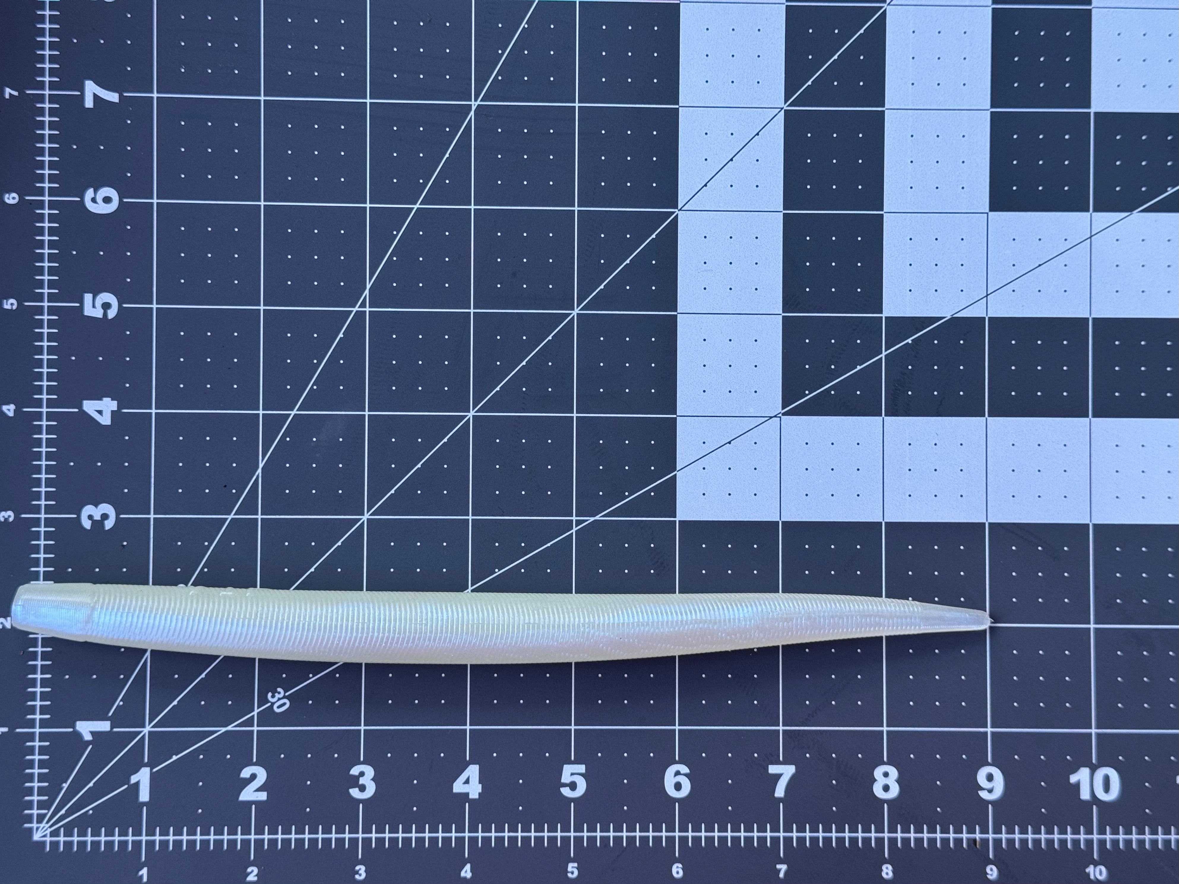 9" Glow/Pearl  Eel - Single Bait