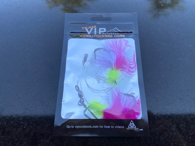 VIP Double Hook Shrimp Flies "Yellow Collar w/ Pink/White" (60lb)