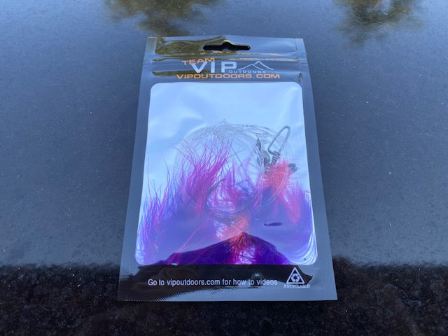 VIP Double Hook Shrimp Flies "Pink/Purple" (60lb)